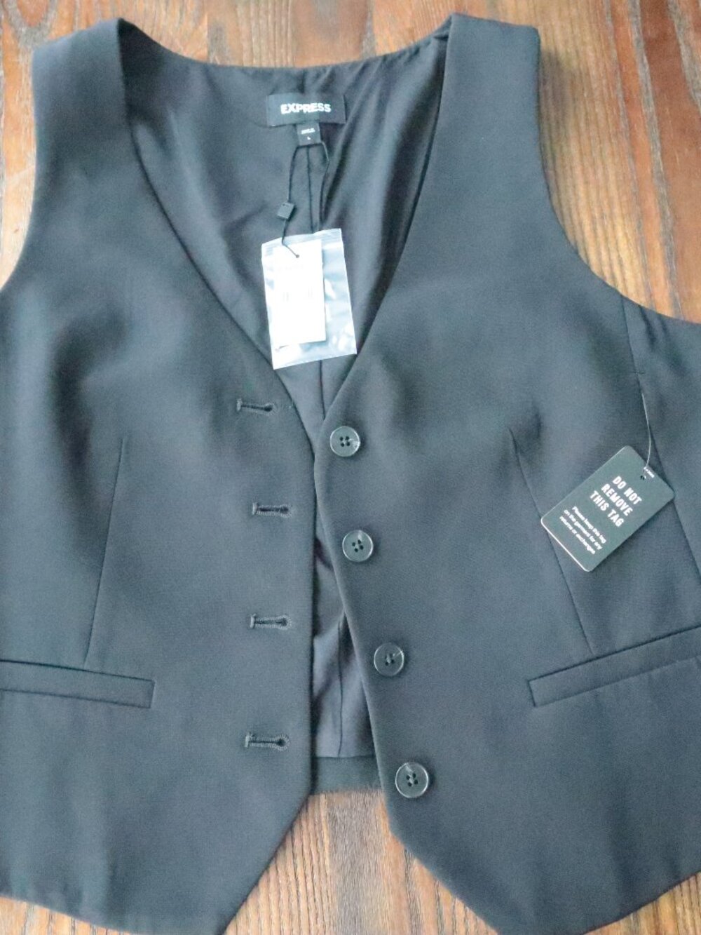 Express Black Tailored Button Vest
